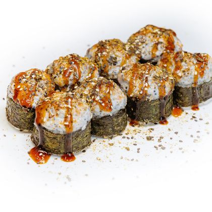 Ролл запеченный с копченым лососем