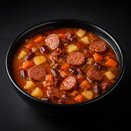 Суп Фасолевый с копченными колбасками