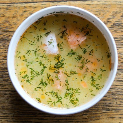 Сливочный суп с форелью