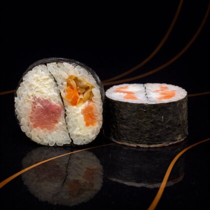 Инь-янь с лососем и тунцом