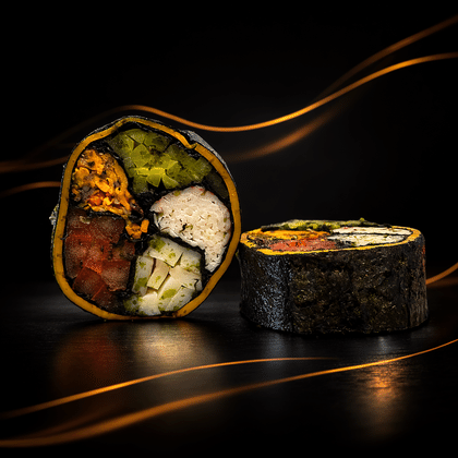 Кето ролл(Мидии, креветка, краб) в сыре