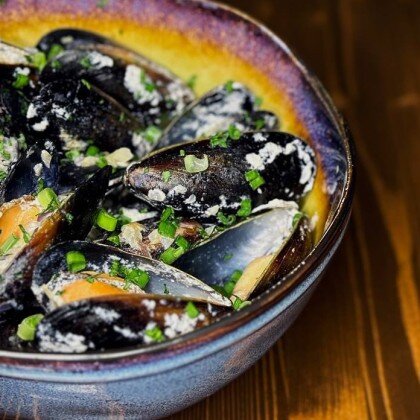 Мидии в сливочном соусе