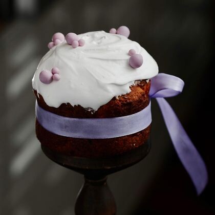 Творожный кулич с яблоками и корицей