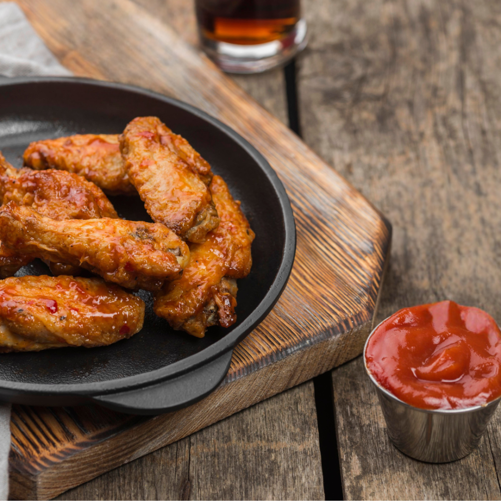 Крылья с соусом барбекю (8шт)