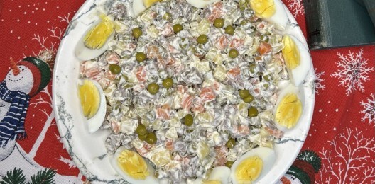 Оливье с телятиной