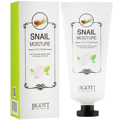 JIGOTT Крем для ног увлажняющий охлаждающий с Улиточным муцином, SNAIL MOISTURE FOOT CREAM, 100 мл