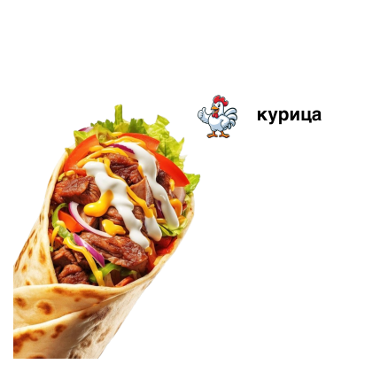 Шаурма в блинах с курицей