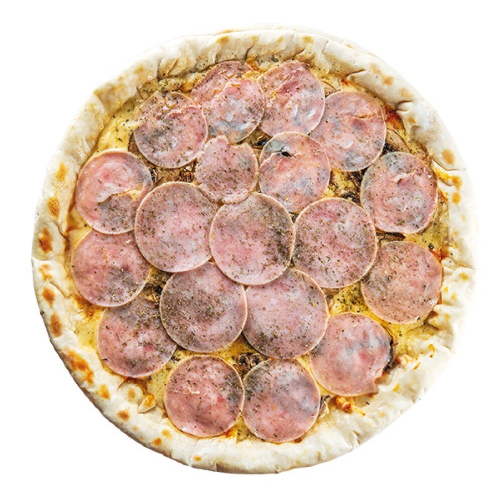 Пицца с ветчиной и грибами