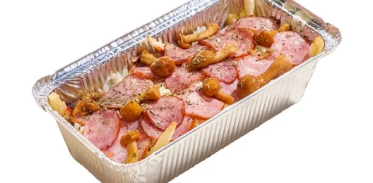 Фри «Сheesy» с колбасками и грибами