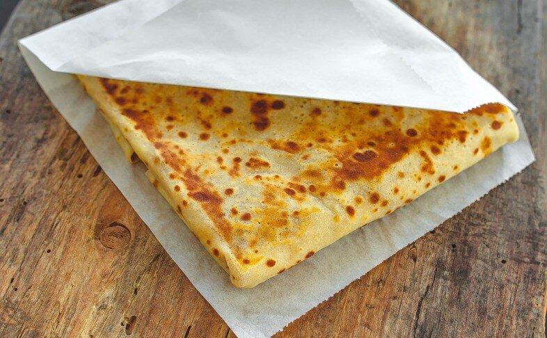 Блинчик с ветчиной и корнишонами