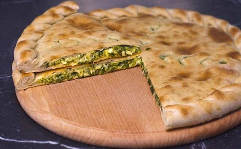 Пирог со шпинатом и сыром моцарелла