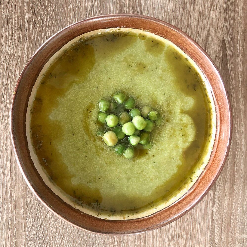 Суп-пюре из горошка с сыром