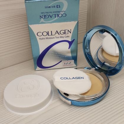 Пудра для лица увлажняющая со сменным блоком Collagen Hydro Moisture Two way cake SPF25, 13 тон