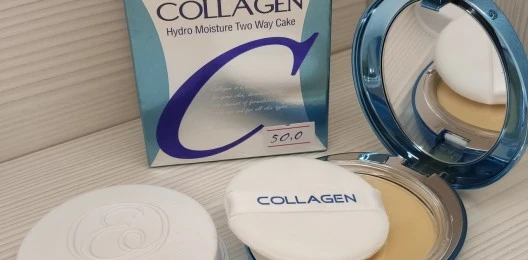 Пудра для лица увлажняющая со сменным блоком Collagen Hydro Moisture Two way cake SPF25, 13 тон