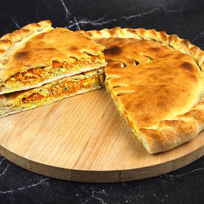 Пирог с минтаем и сыром моцарелла
