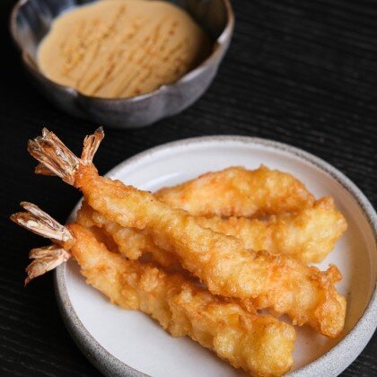 Креветки с соусом васаби