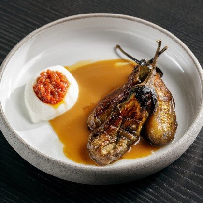 Копченый баклажан с мисо