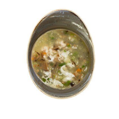 Острый куриный суп с чесноком