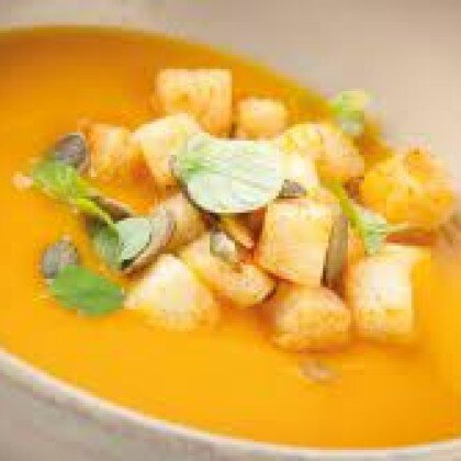 Суп-пюре из тыквы  с   гренками