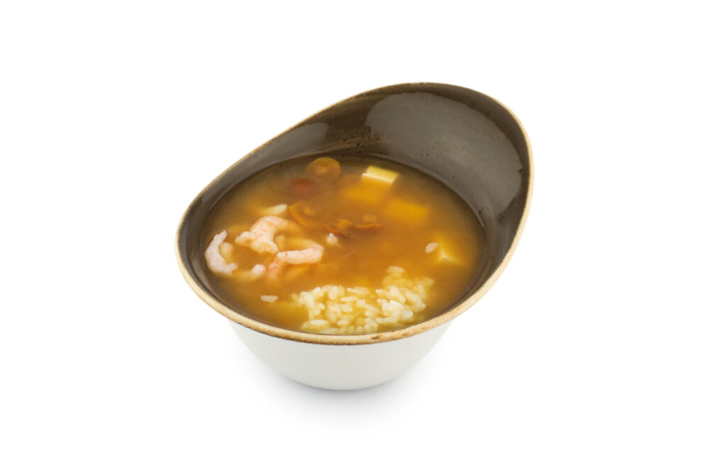 Ланч Суп Мисо с креветками и рисом