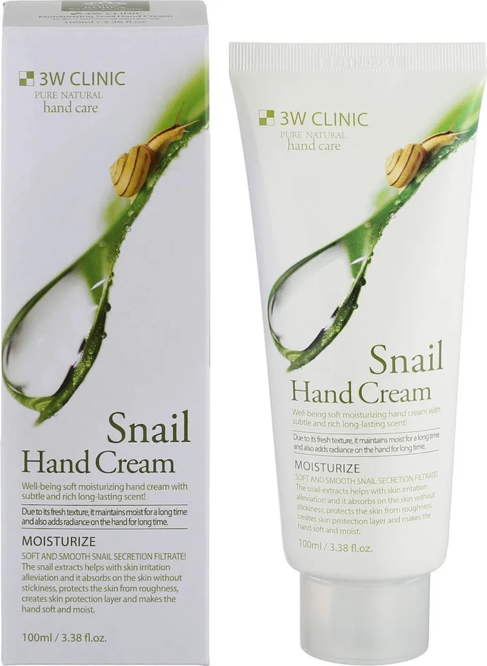3W CLINIC Увлажняющий крем для рук с муцином улитки Moisturizing Snail Hand Cream