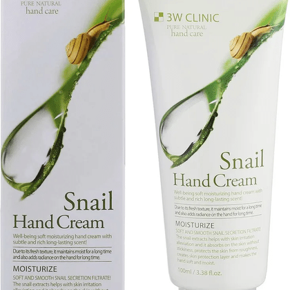 3W CLINIC Увлажняющий крем для рук с муцином улитки Moisturizing Snail Hand Cream 100 мл
