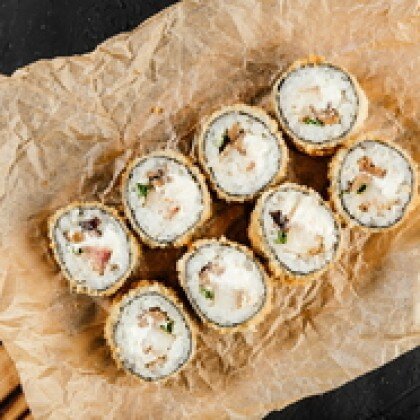 Жаренный ролл с мидией терияки