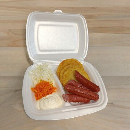 Драники с колбаской гриль