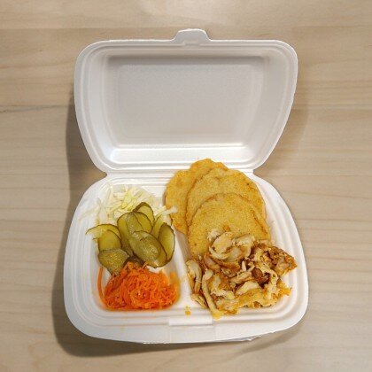 Драники с курицей гриль