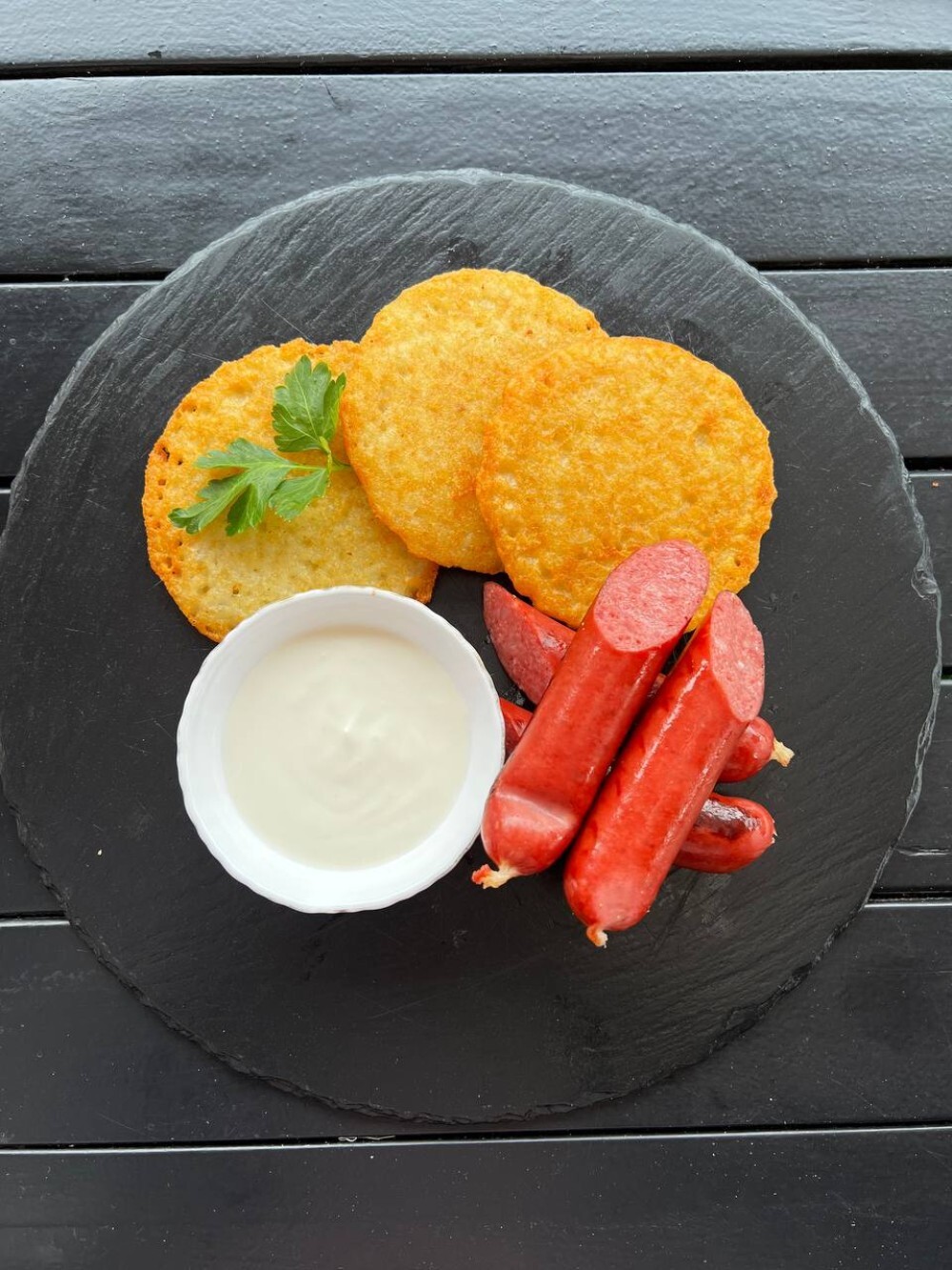 Драники с колбасками