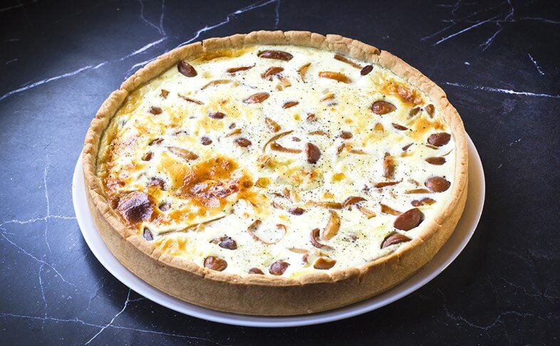 Киш "Индейка и опята"