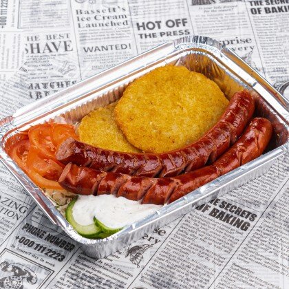 Колбаски гриль с драниками