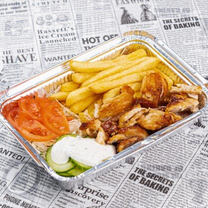 Мясо птицы гриль с картофелем фри