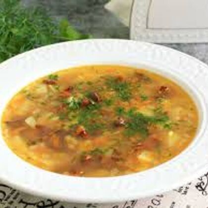 Похлебка грибная со сметаной