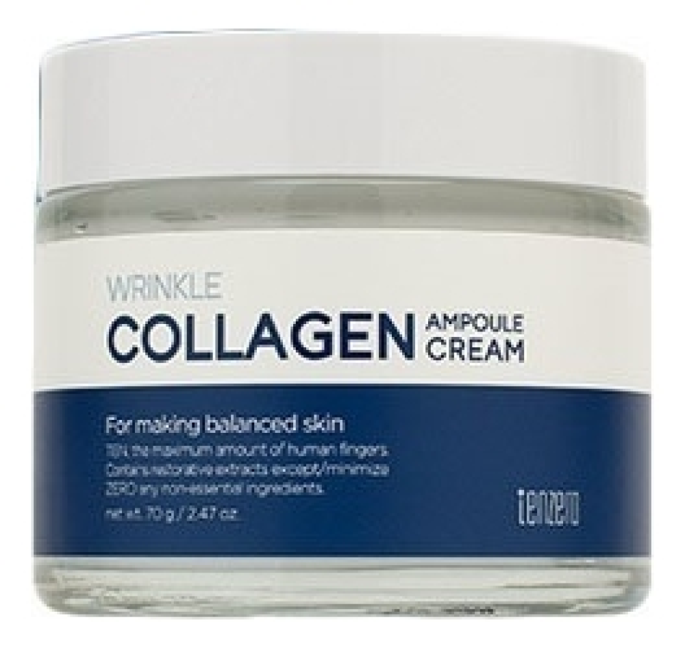Tenzero Wrinkle Collagen Ampoule Cream 
Увлажняющий крем для лица с коллагеном