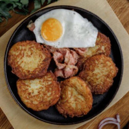 Драники с Беконом и Яйцом