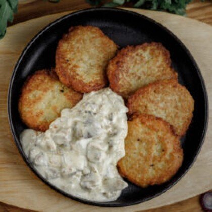 Драники с Курицей и Белыми Грибами