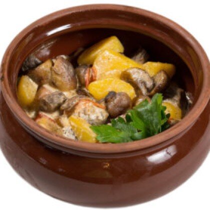 Горшочек с Картошкой, Свининой и Грибами