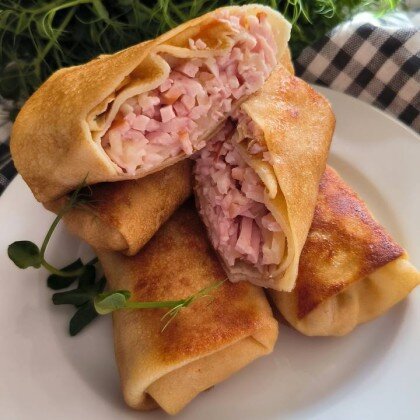 Блины с ветчиной и сыром