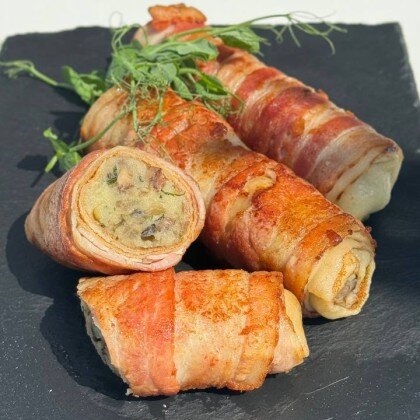 Блины с картофелем в беконе