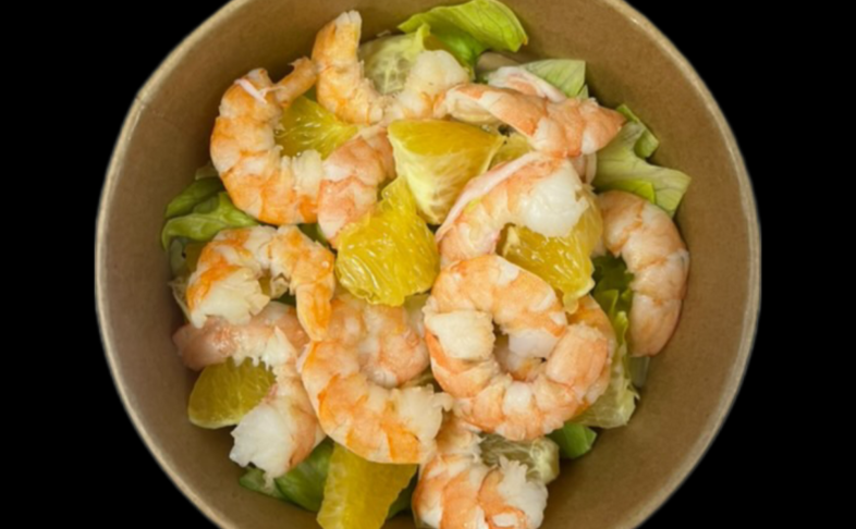 Салат с апельсином и креветками