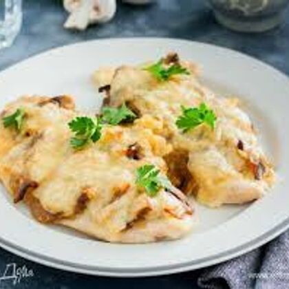 Филе цыпленка запеченное с грибами