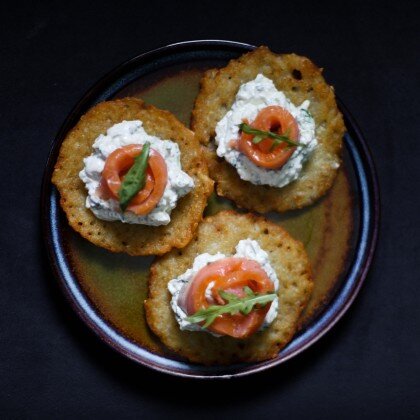 Драники с лососем