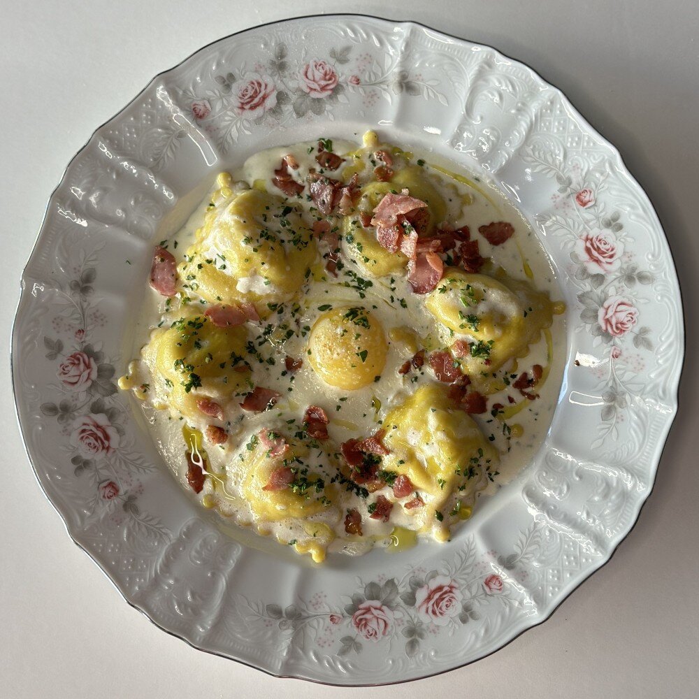 Карбонара с картофелем и беконом