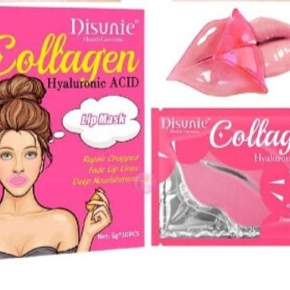 Патчи для губ Disunie гидрогелиевые с гиалуроновой кислотой и коллагеном, 1 пара