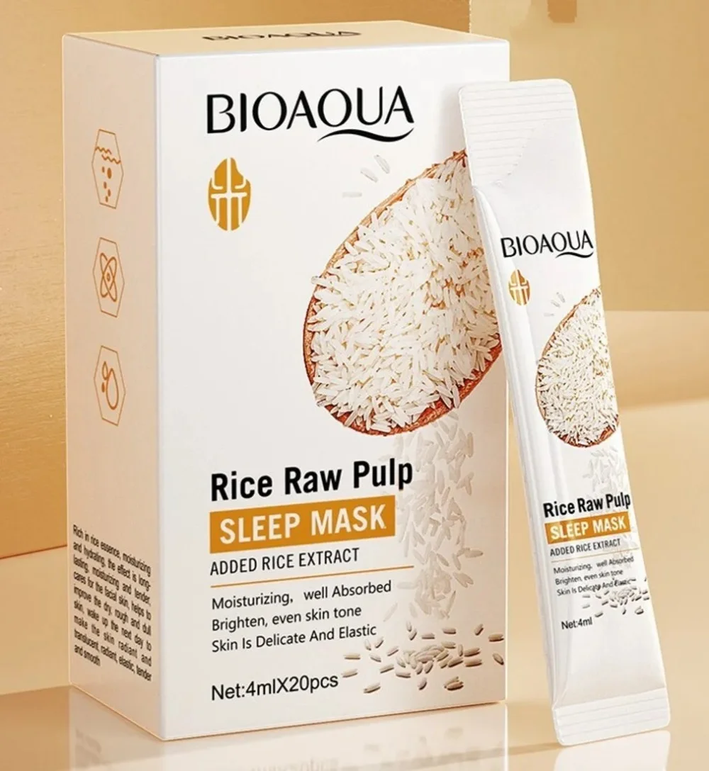 Ночная маска для лица с экстрактом риса BioAqua Rice Raw Pulp Sleep Mask (4 мл)