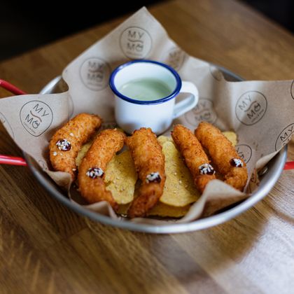 Креветки темпура со сливочным васаби