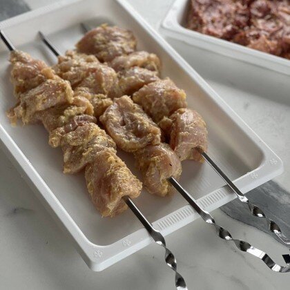 Шашлык из куриного филе в йогуртовой заливке