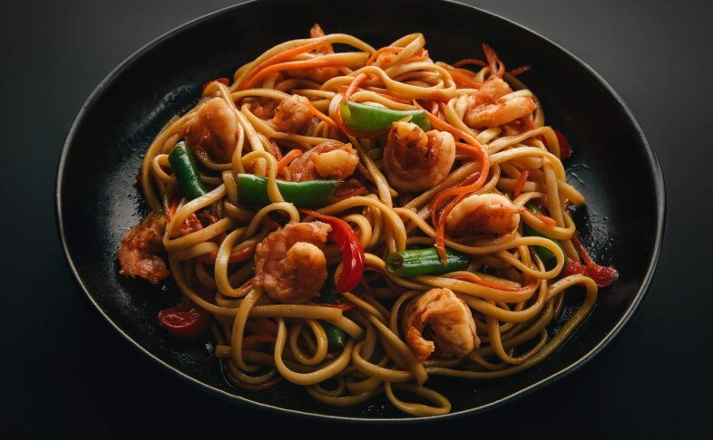 Wok с креветкой