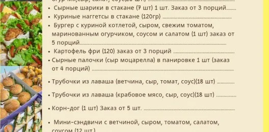 МЕНЮ ДЛЯ САМЫХ МАЛЕНЬКИХ